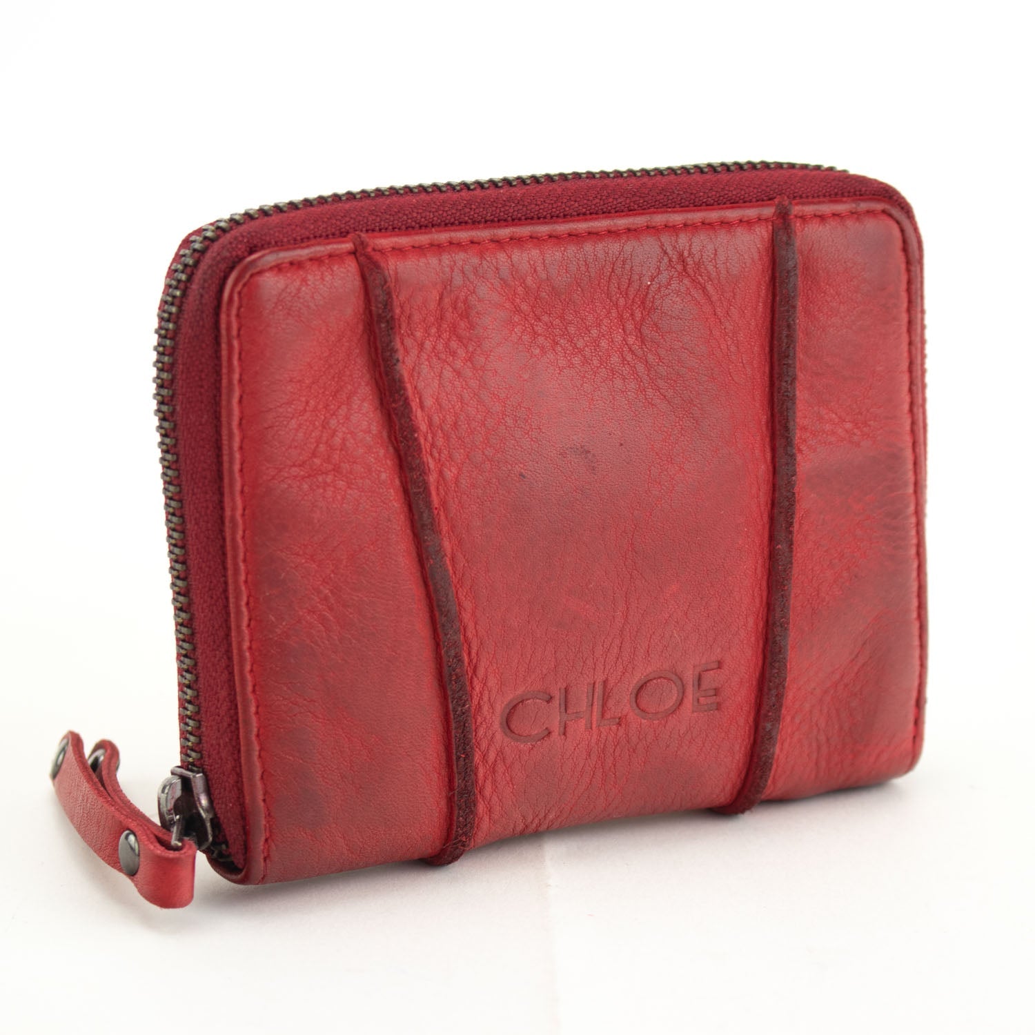 Billetero pequeño cremallera ByChloe Wash Rojo - KimondoShop