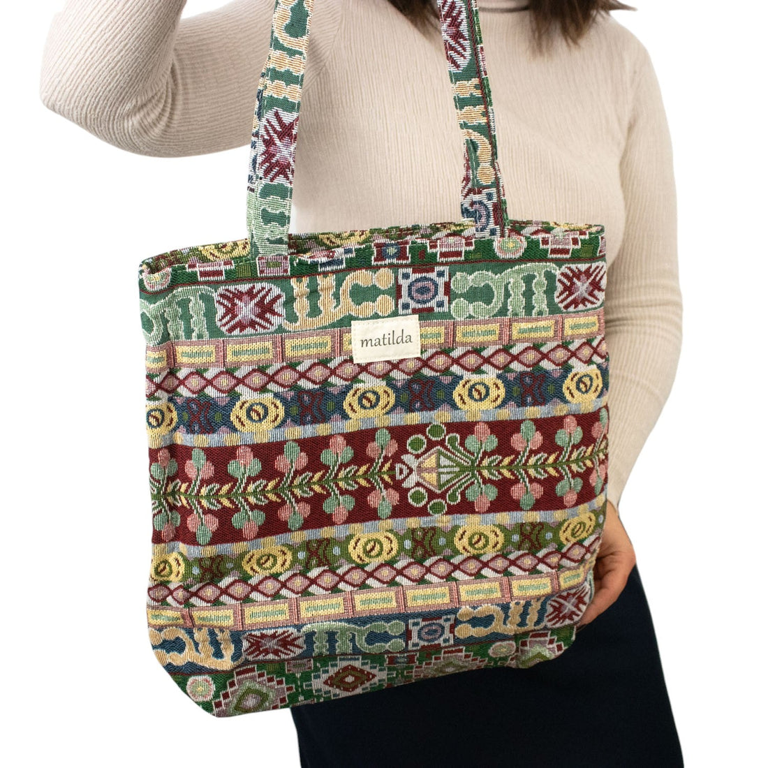 Bolsa tote pequeña La Matilda Print Azteca - KimondoShop