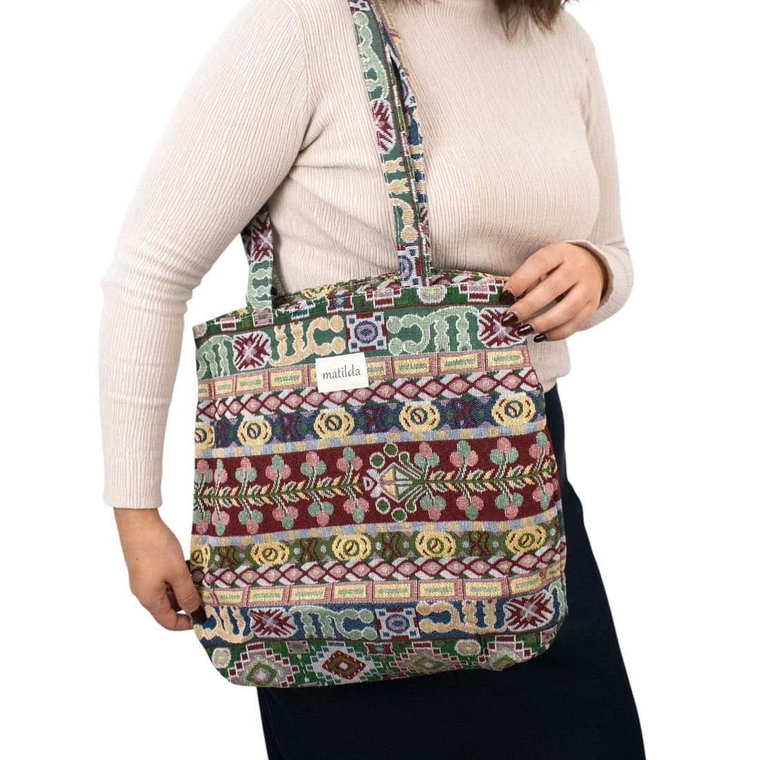 Bolsa tote pequeña La Matilda Print Azteca - KimondoShop