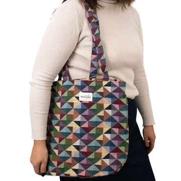 Bolsa tote pequeña La Matilda Print Triangulos - KimondoShop