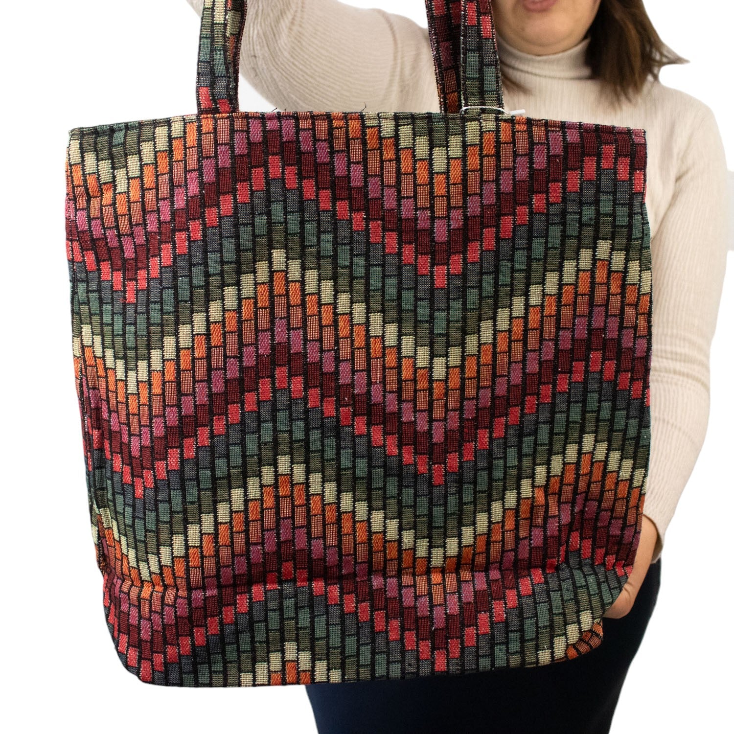 Bolsa tote pequeña La Matilda Print Zigzag grande - KimondoShop