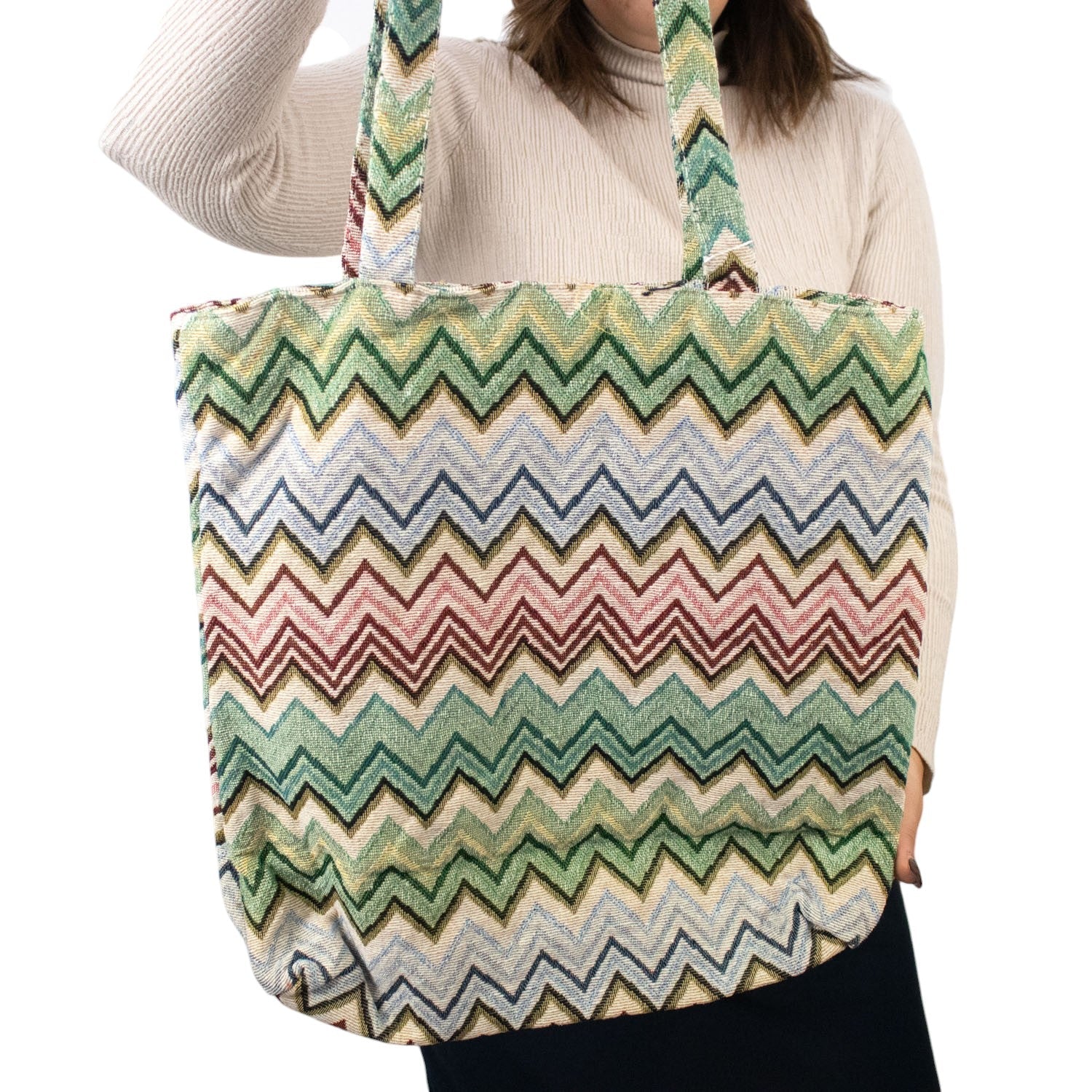 Bolsa tote pequeña La Matilda Print Zigzag pequeño - KimondoShop