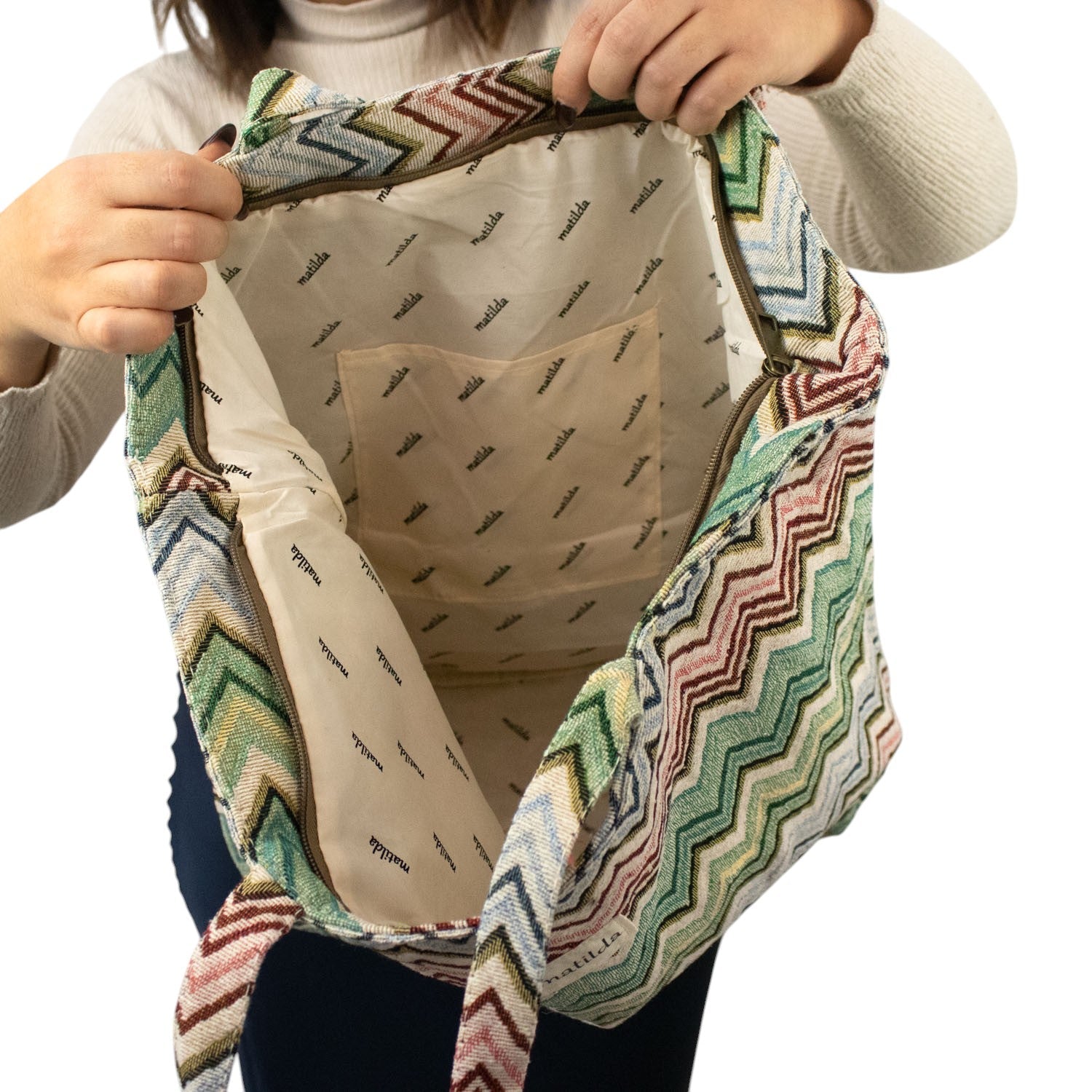 Bolsa totebag La Matilda Zigzag pequeño - KimondoShop