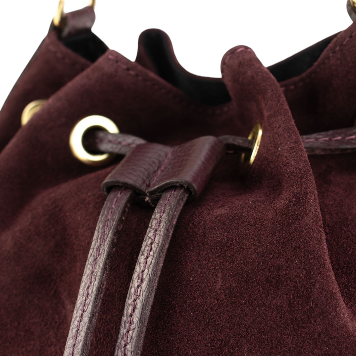 Bolso bombonera en Piel Pregato Ayra Ante Burdeos - KimondoShop