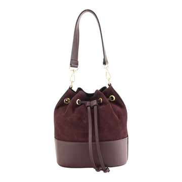Bolso bombonera en Piel Pregato Ayra Ante Burdeos - KimondoShop
