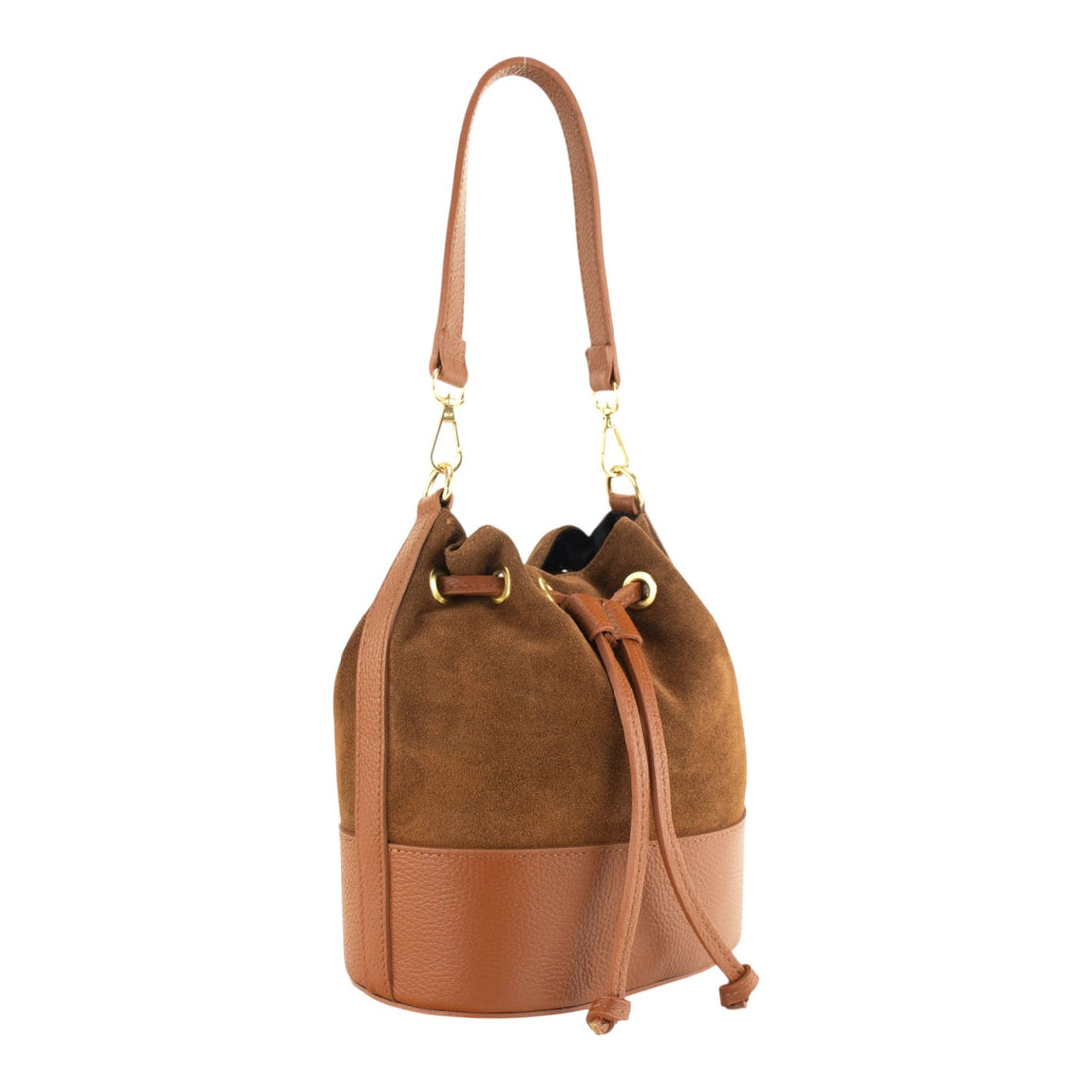 Bolso bombonera en Piel Pregato Ayra Ante Camel - KimondoShop