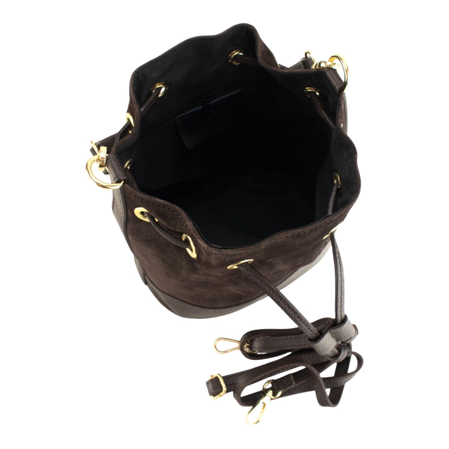 Bolso bombonera en Piel Pregato Ayra Ante Chocolate - KimondoShop