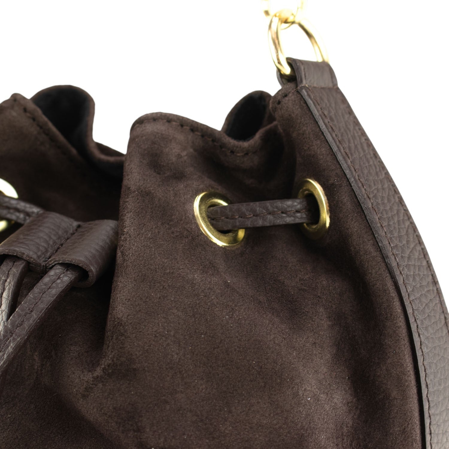 Bolso bombonera en Piel Pregato Ayra Ante Chocolate - KimondoShop