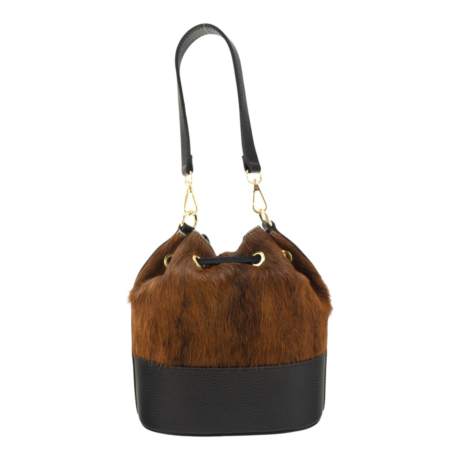 Bolso bombonera en Piel Pregato Ayra Cow brown - KimondoShop
