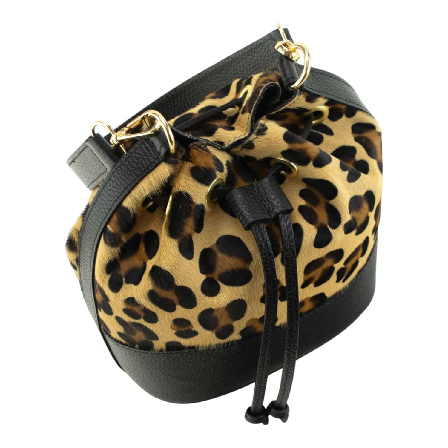 Bolso bombonera en Piel Pregato Ayra Leopardo - KimondoShop