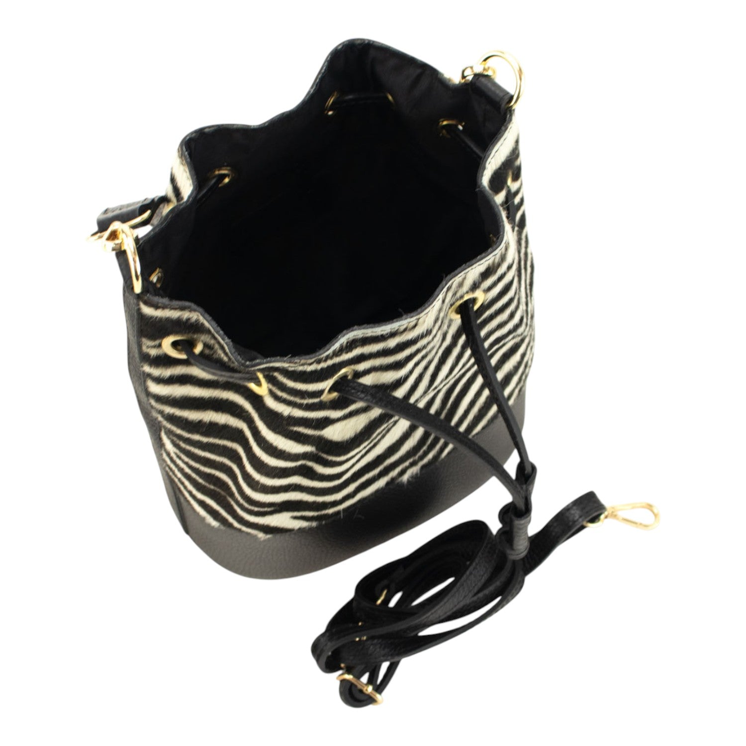 Bolso bombonera en Piel Pregato Ayra Zebra - KimondoShop