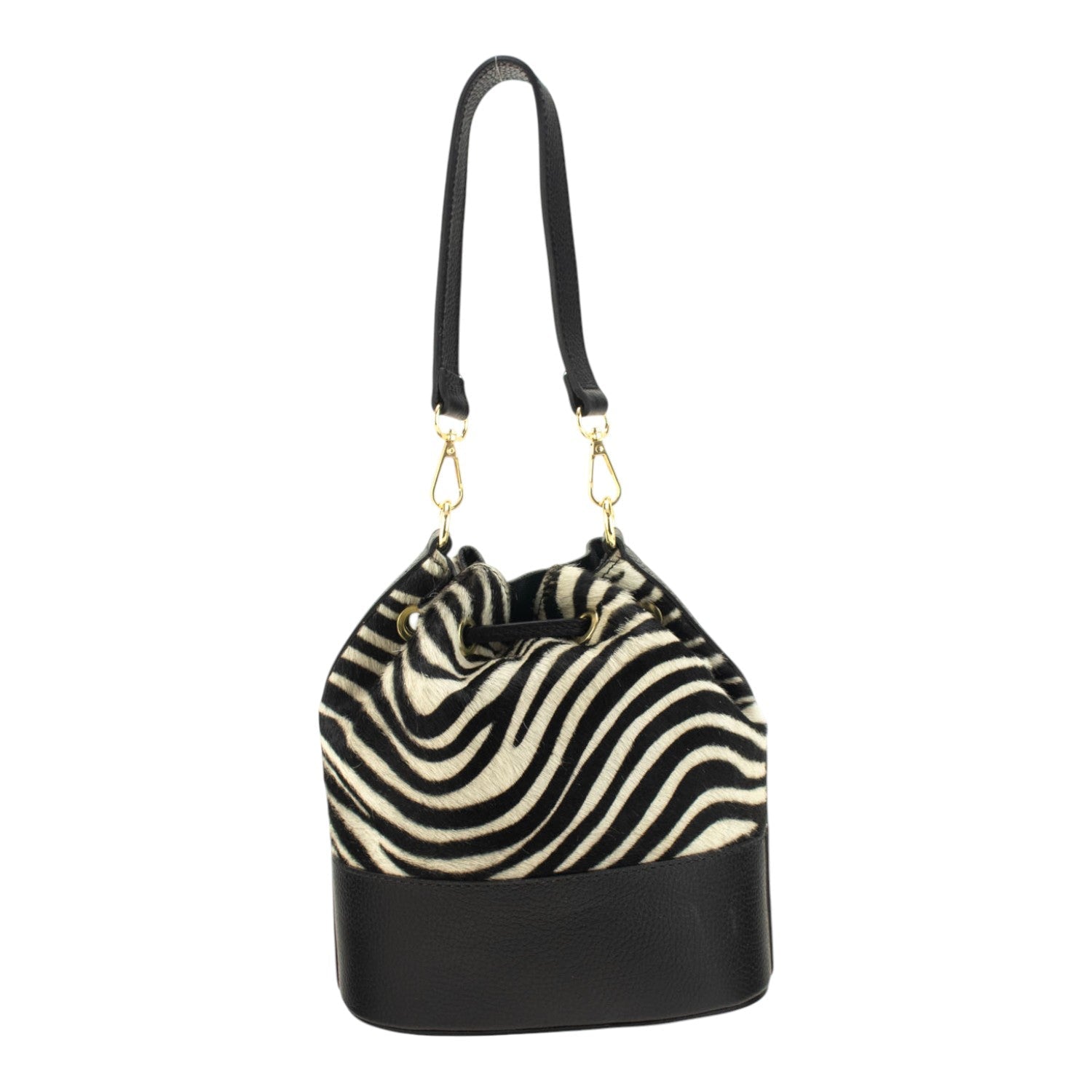 Bolso bombonera en Piel Pregato Ayra Zebra - KimondoShop