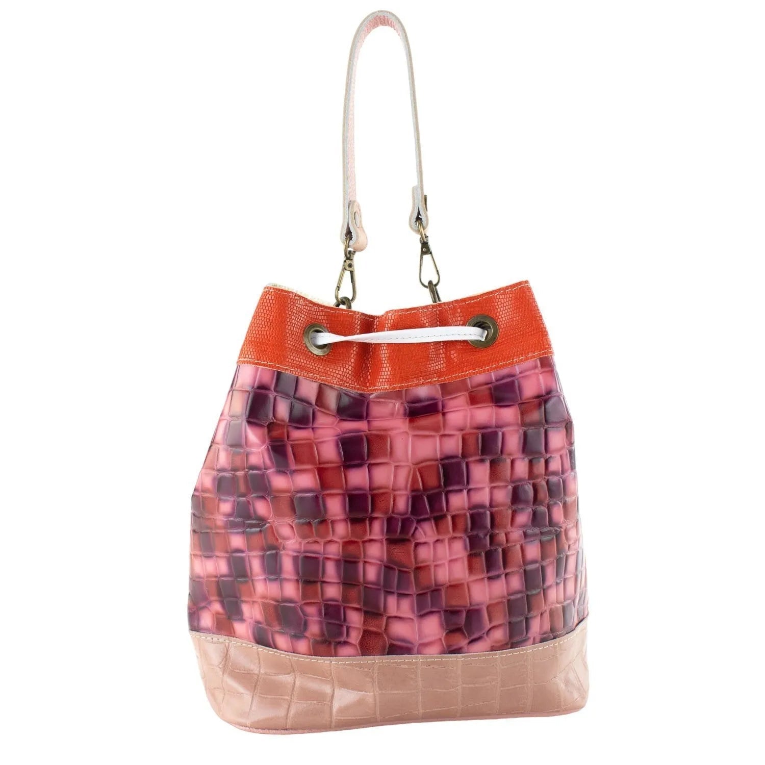 Bolso bombonera en Piel Pregato Simona Malva - KimondoShop