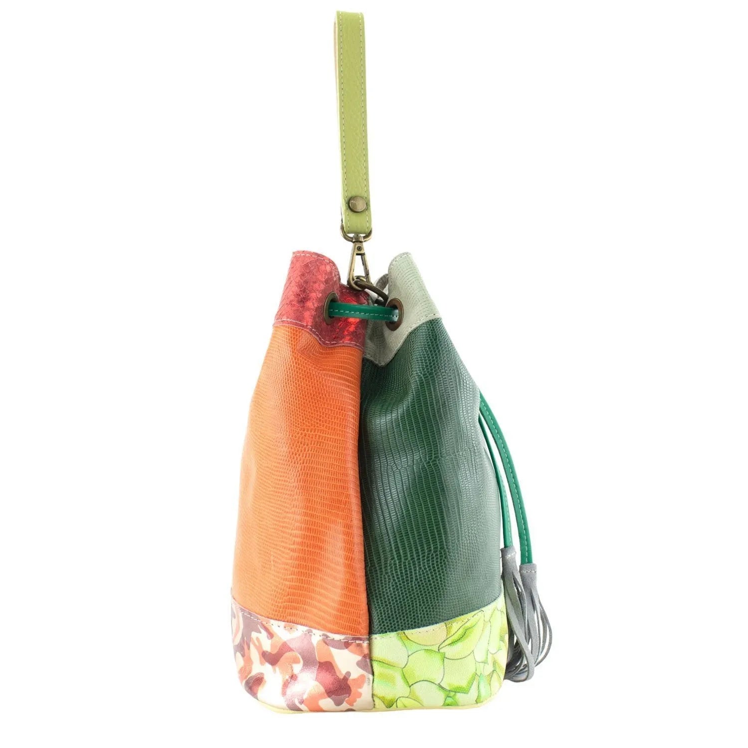 Bolso bombonera en Piel Pregato Simona Verde - KimondoShop