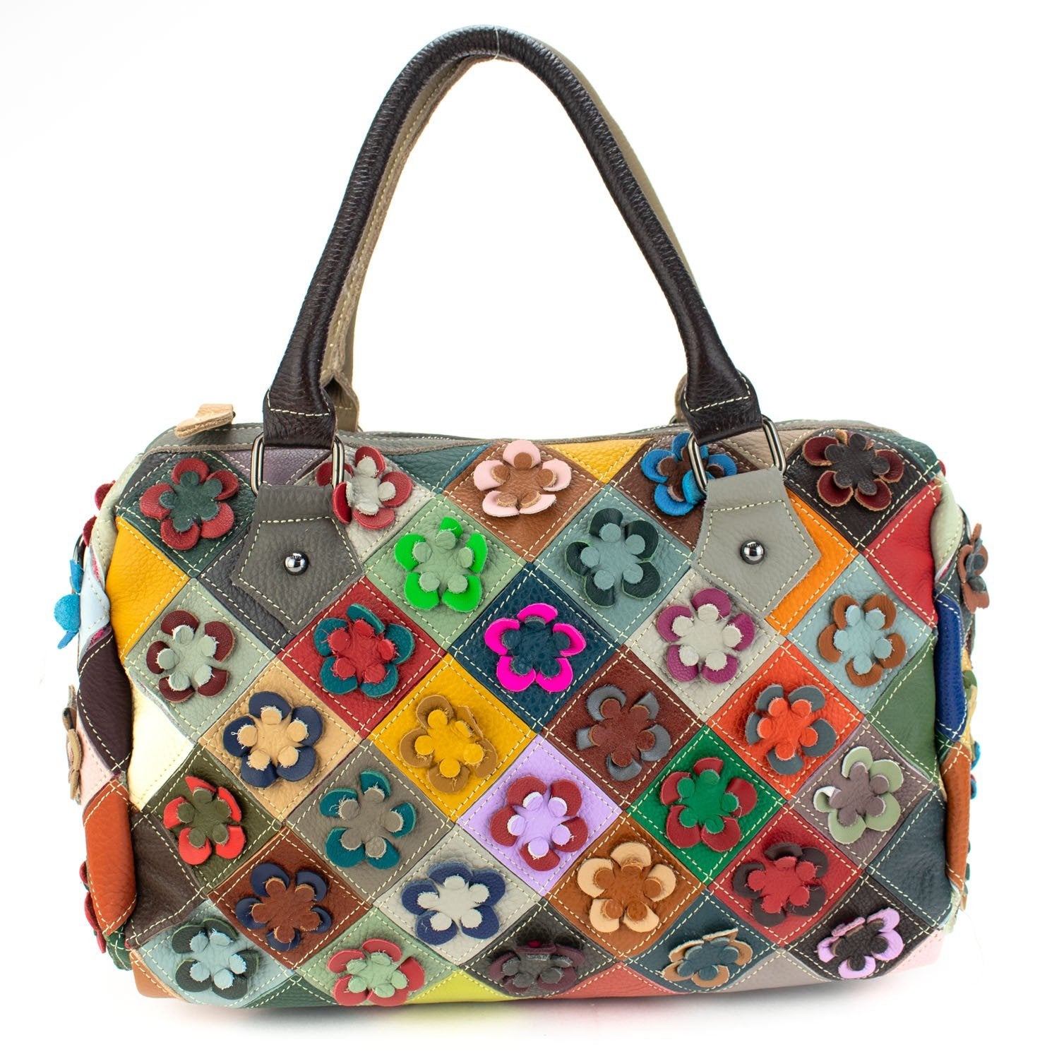 Bolso bowling de Piel Pregato Mosaic Flowers - KimondoShop