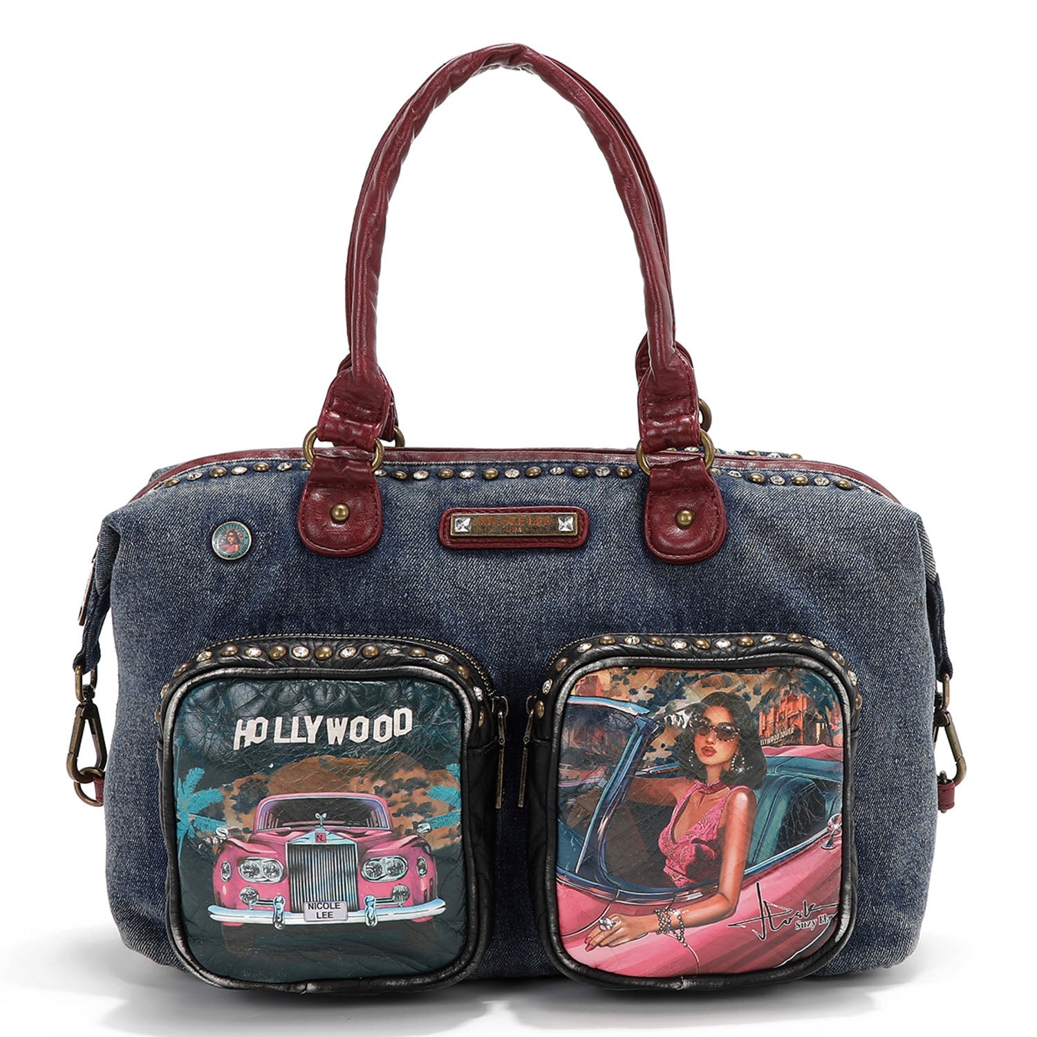 Bolso bowling denim tachuelas Nicole Lee Hollywood Drive - KimondoShop