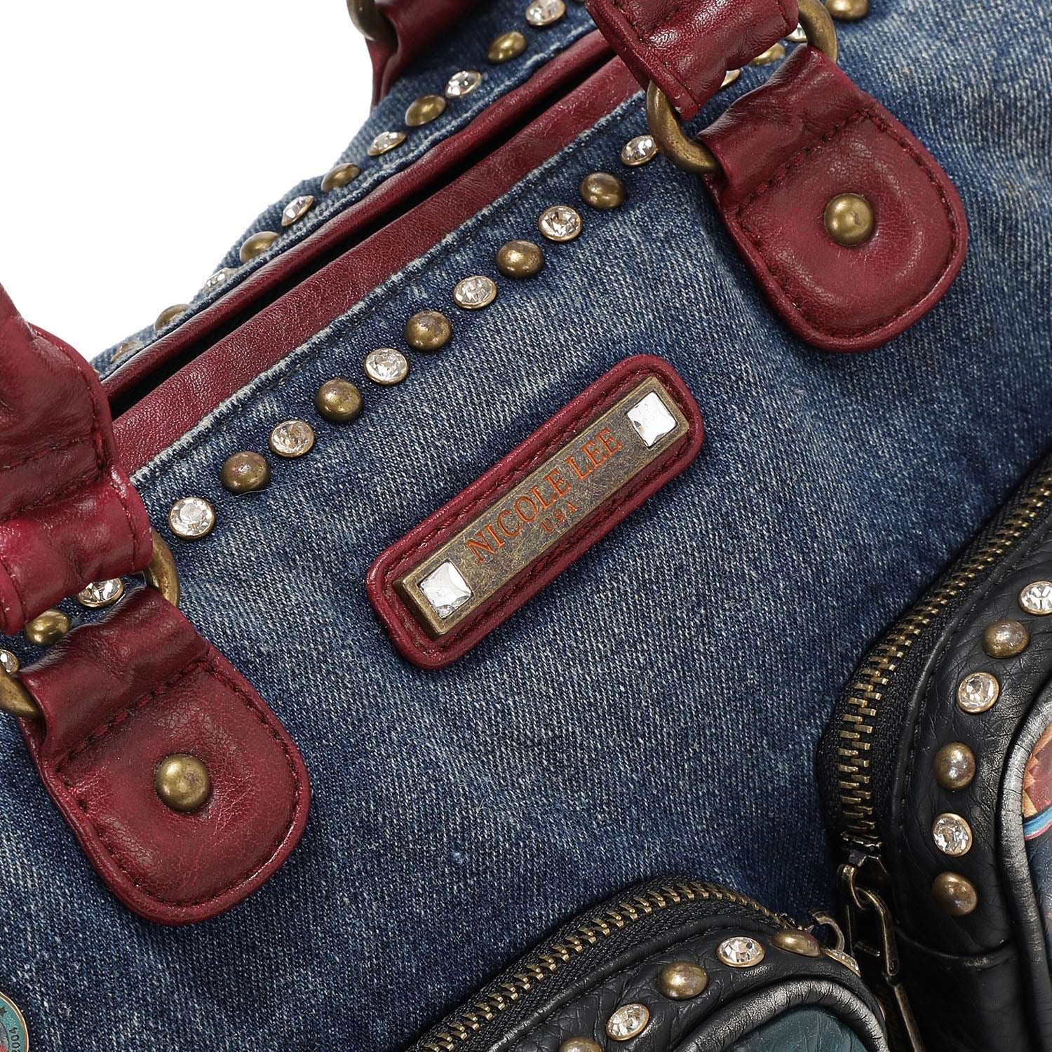 Bolso bowling denim tachuelas Nicole Lee Hollywood Drive - KimondoShop