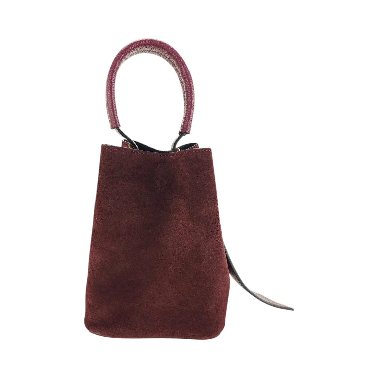Bolso bucket en Piel Pregato Alessia Ante Burdeos - KimondoShop