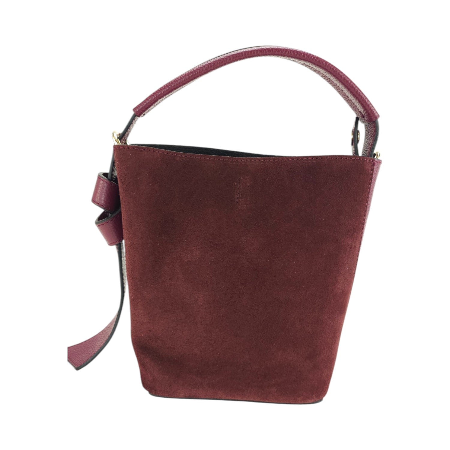 Bolso bucket en Piel Pregato Alessia Ante Burdeos - KimondoShop