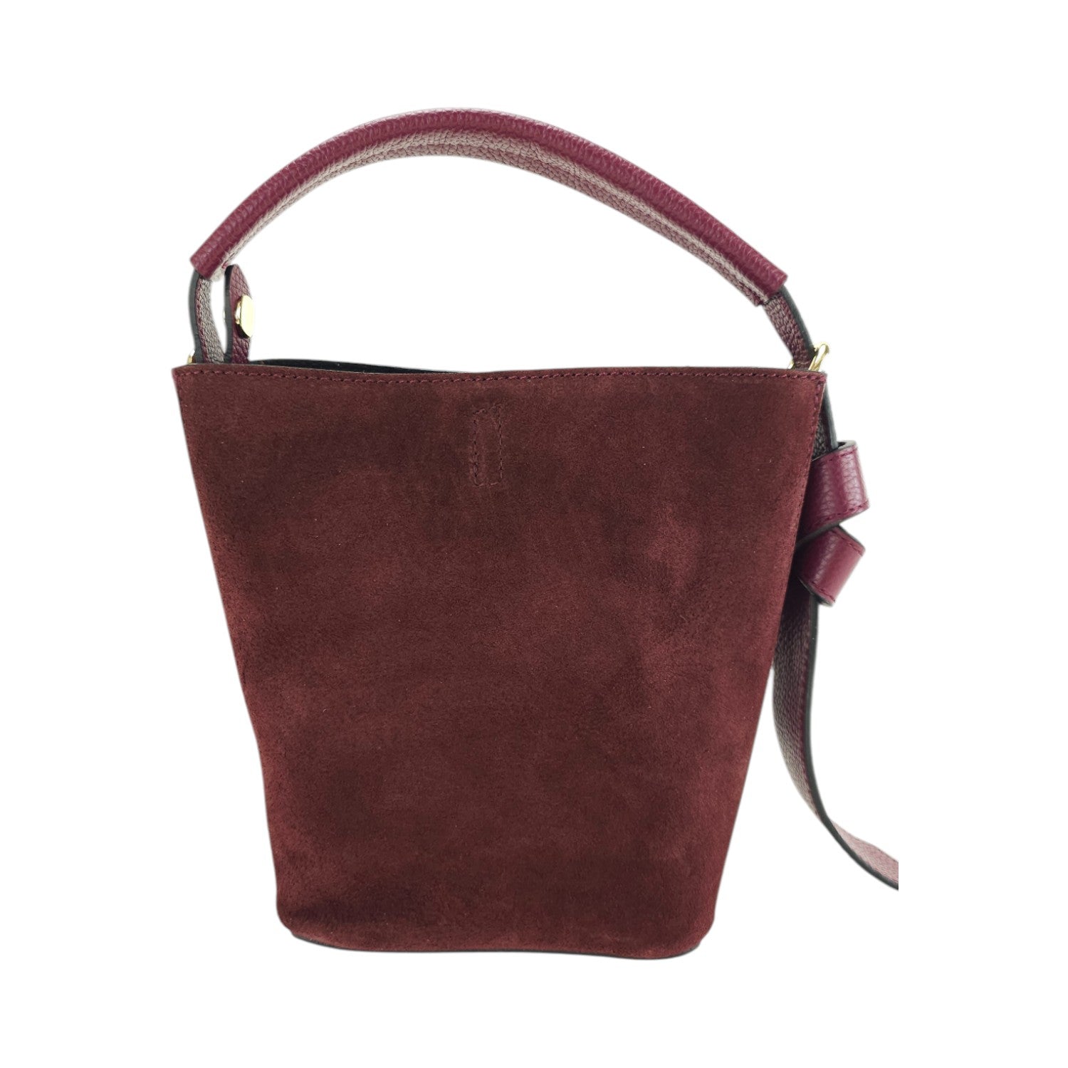 Bolso bucket en Piel Pregato Alessia Ante Burdeos - KimondoShop