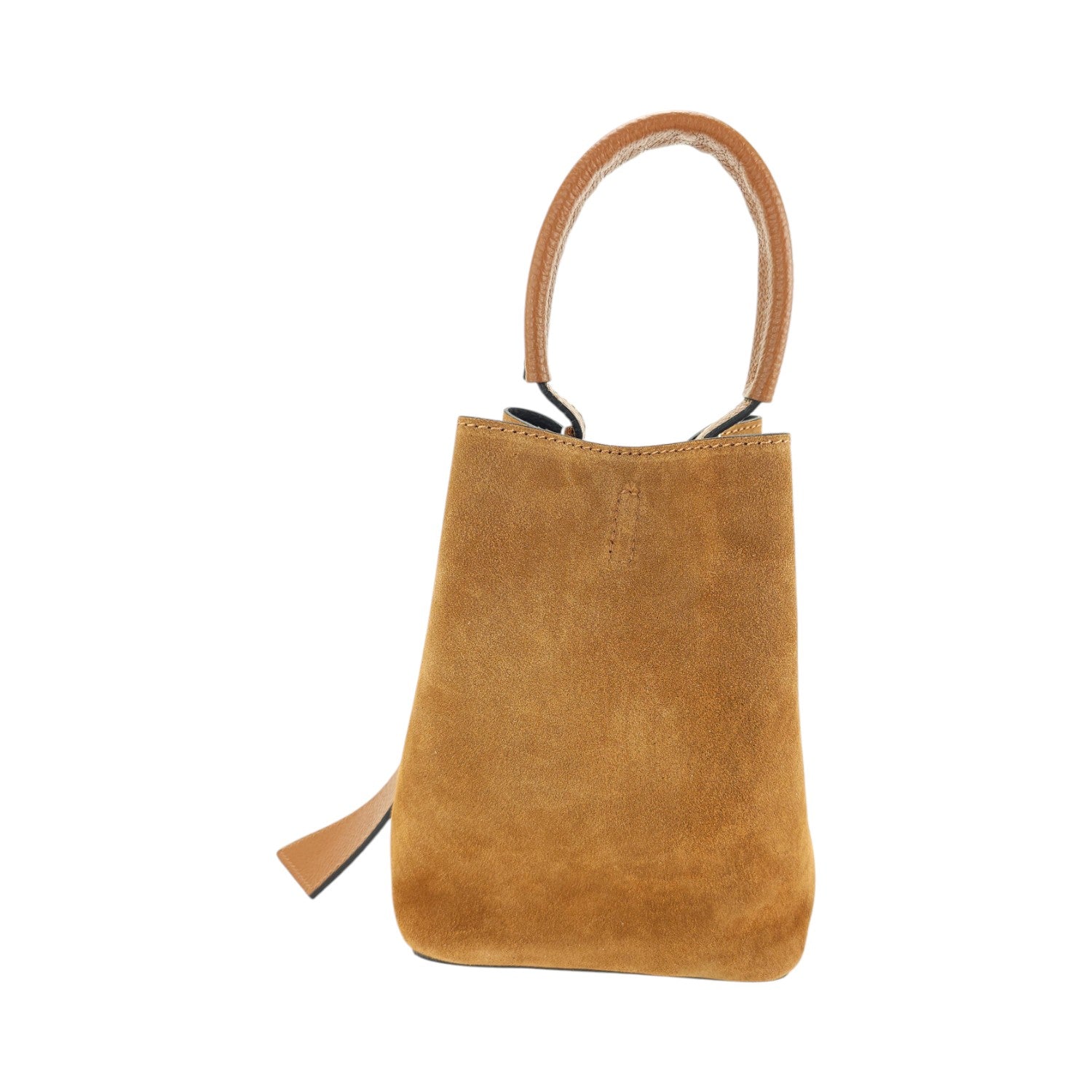 Bolso bucket en Piel Pregato Alessia Ante Camel - KimondoShop