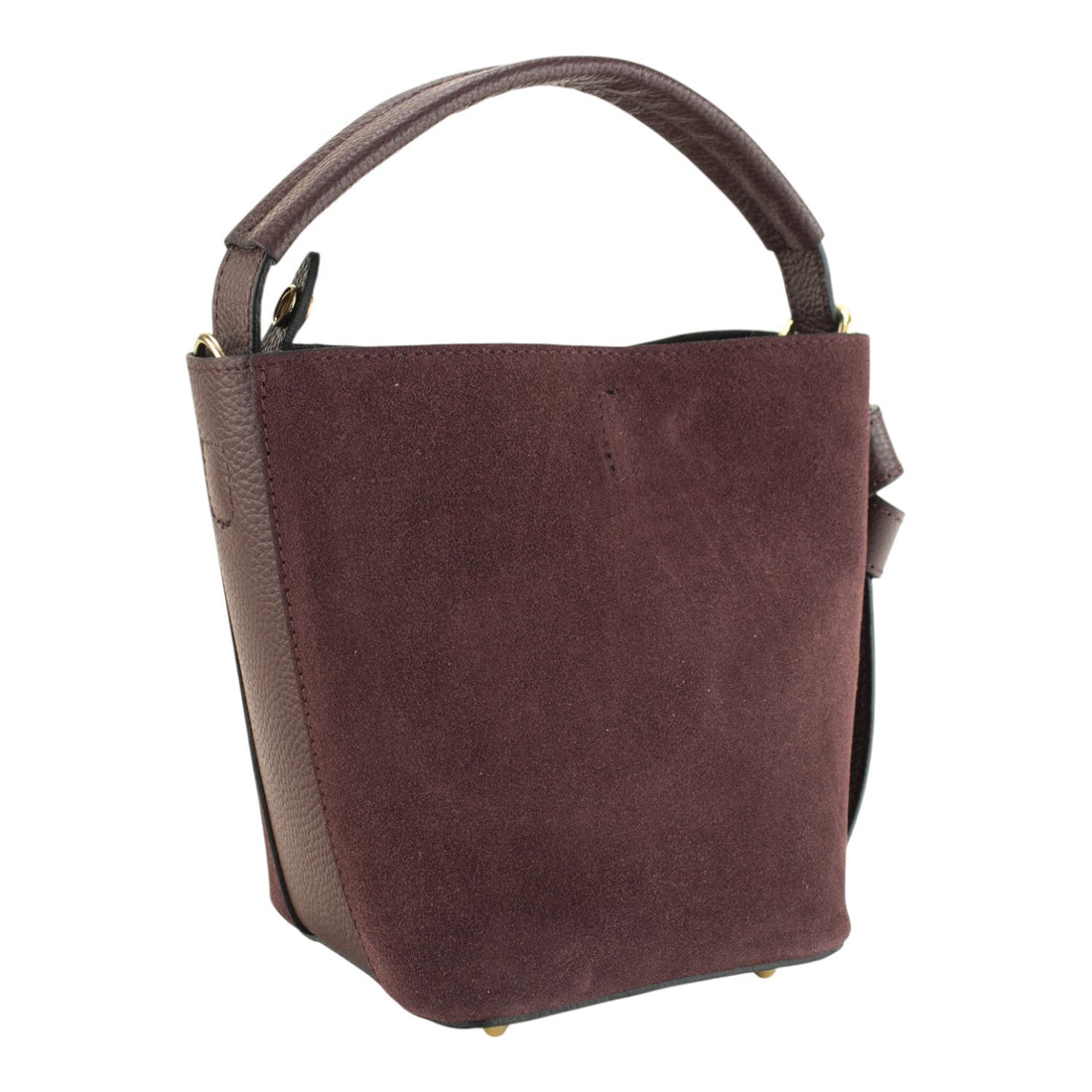 Bolso bucket en Piel Pregato Alessia Ante Granate - KimondoShop