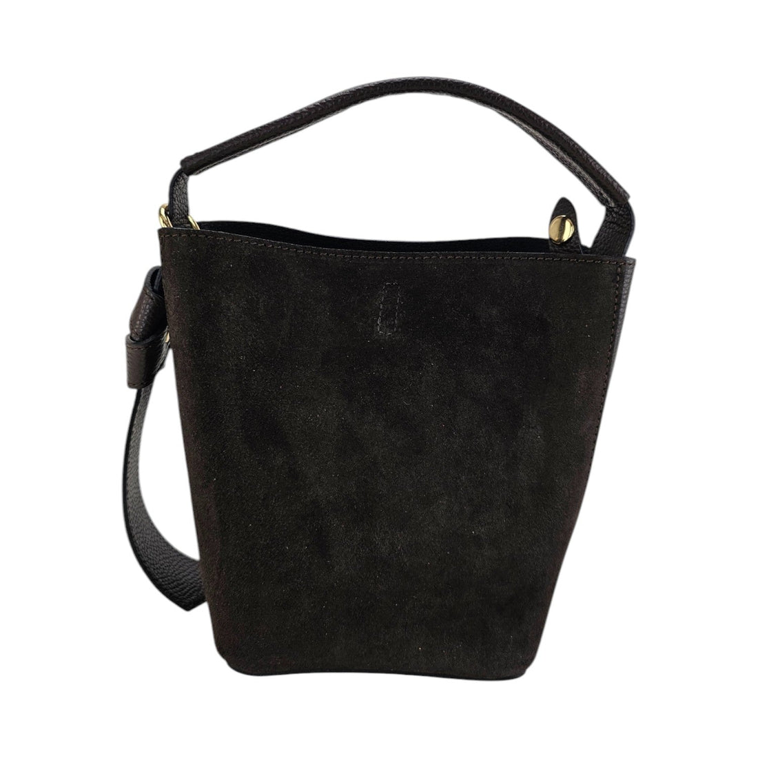 Bolso bucket en Piel Pregato Alessia Ante Negro - KimondoShop