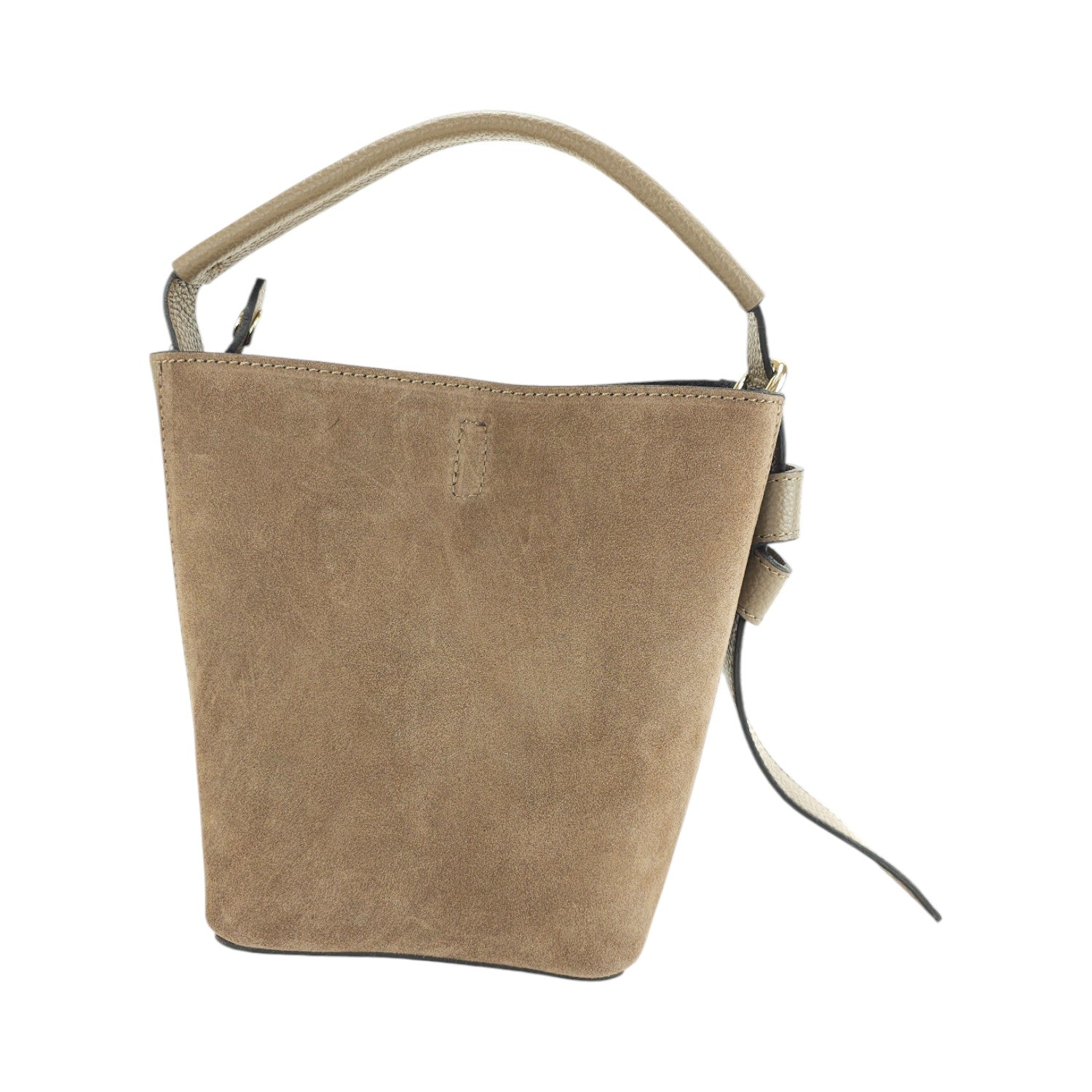 Bolso bucket en Piel Pregato Alessia Ante Taupe - KimondoShop