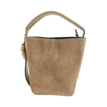Bolso bucket en Piel Pregato Alessia Ante Taupe - KimondoShop