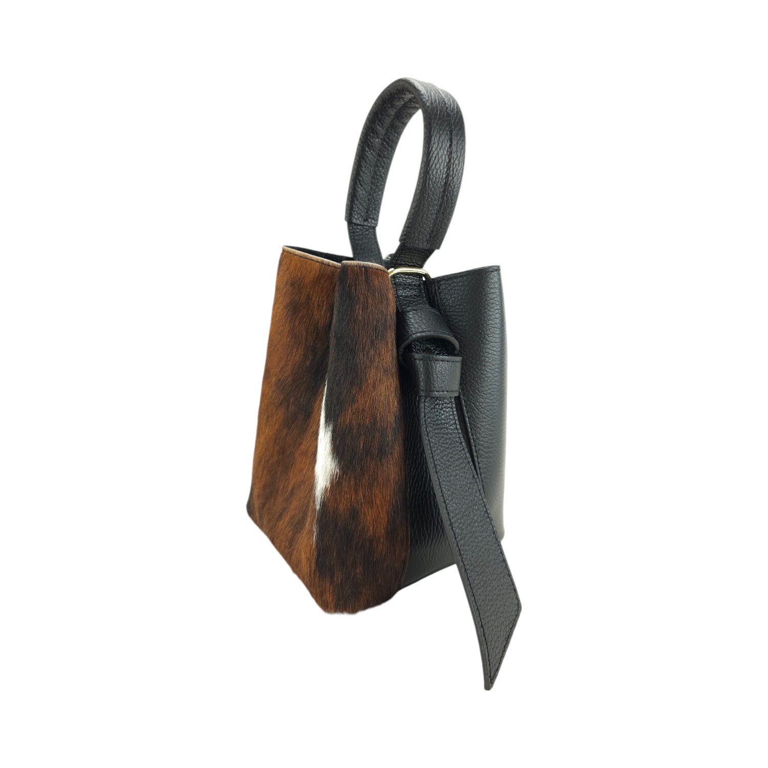 Bolso bucket en Piel Pregato Alessia Premium Brown - KimondoShop