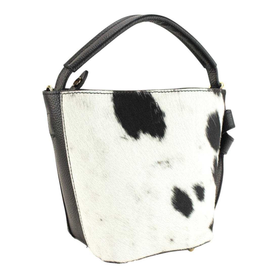 Bolso bucket en Piel Pregato Alessia Premium Cow Black - KimondoShop