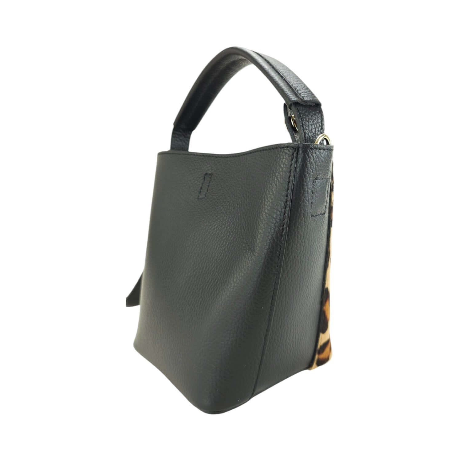 Bolso bucket en Piel Pregato Alessia Premium Leopardo - KimondoShop