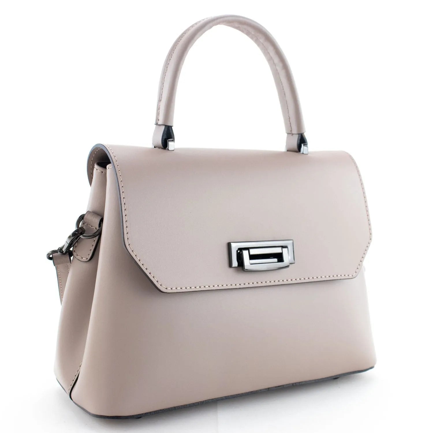 Bolso con solapa en piel Pregato Passione Taupe - KimondoShop