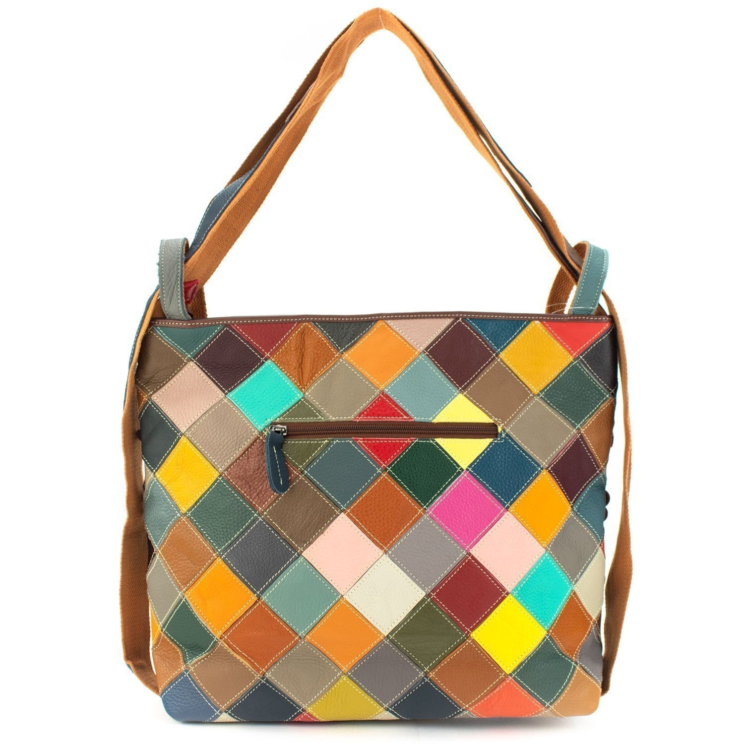 Bolso convertible de Piel Pregato Mosaic Flowers - KimondoShop