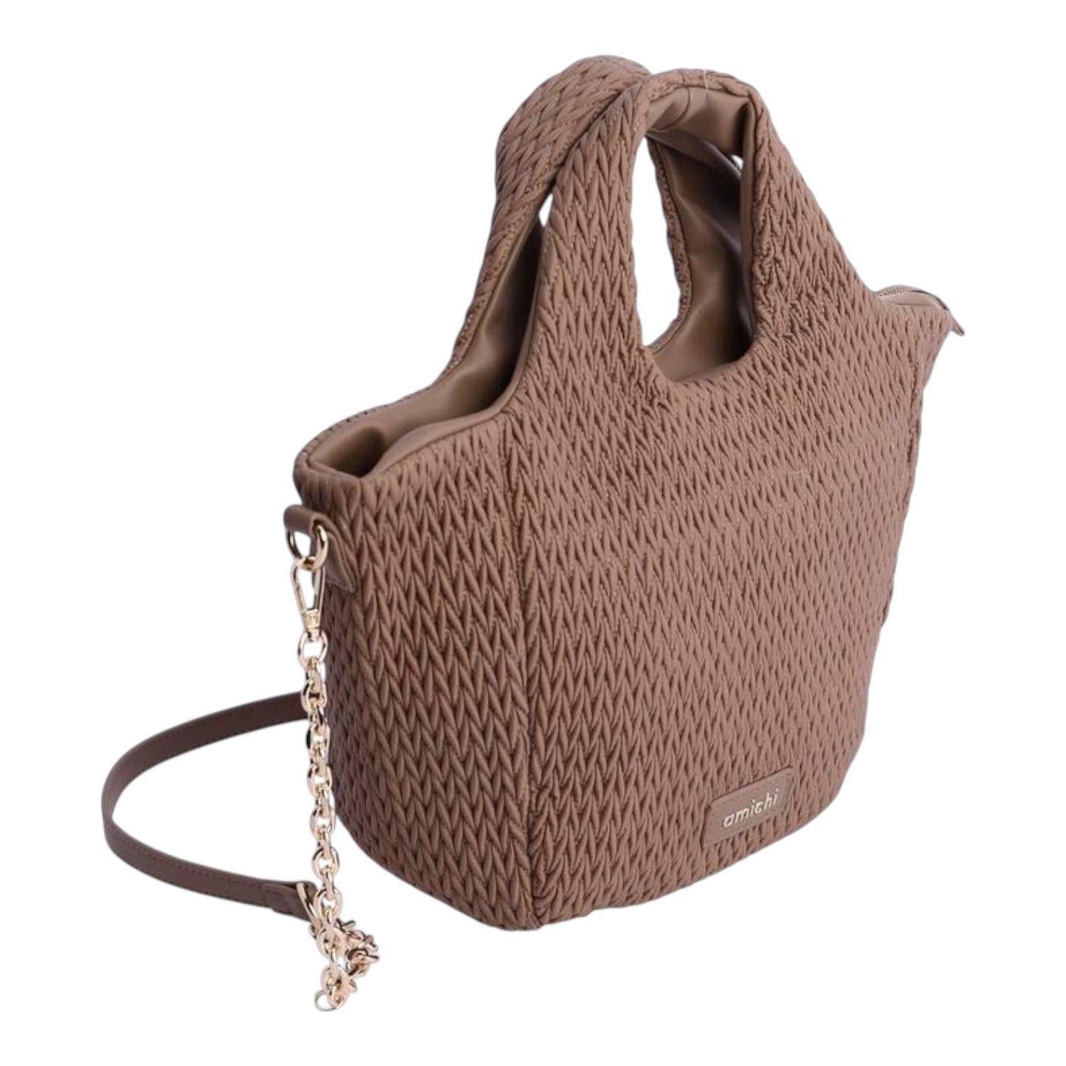 Bolso de mano Amichi Luxe Marrón - KimondoShop