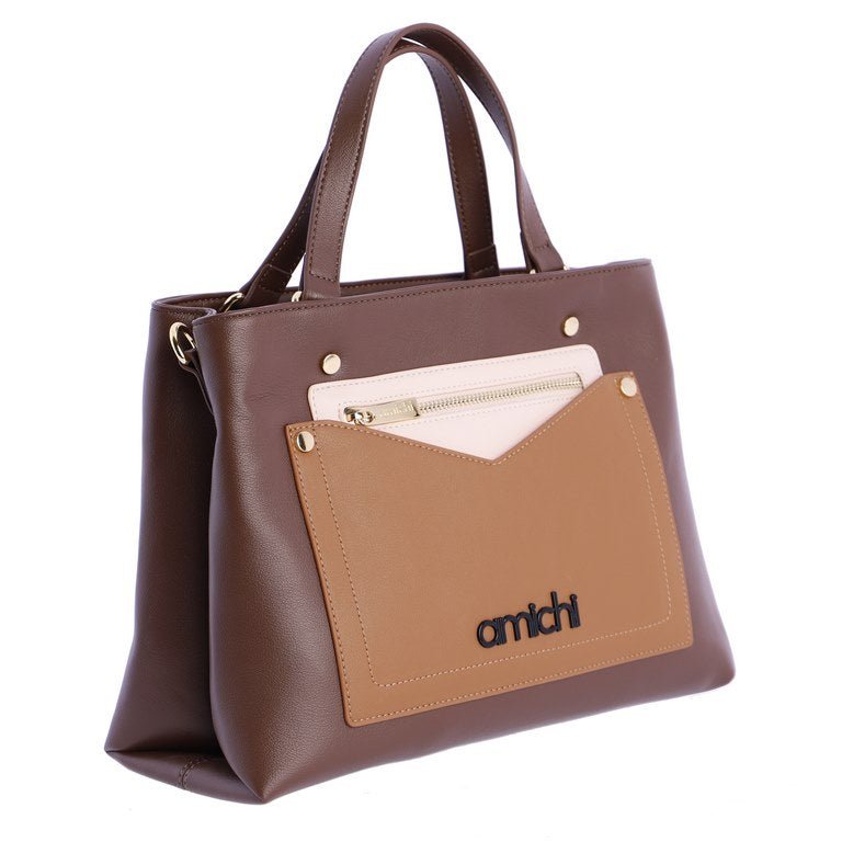 Bolso de mano Amichi New York Marrón - KimondoShop