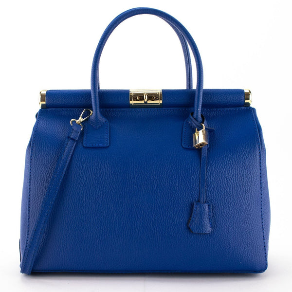 Bolso de mano en Piel Pregato Classic Azul eléctrico