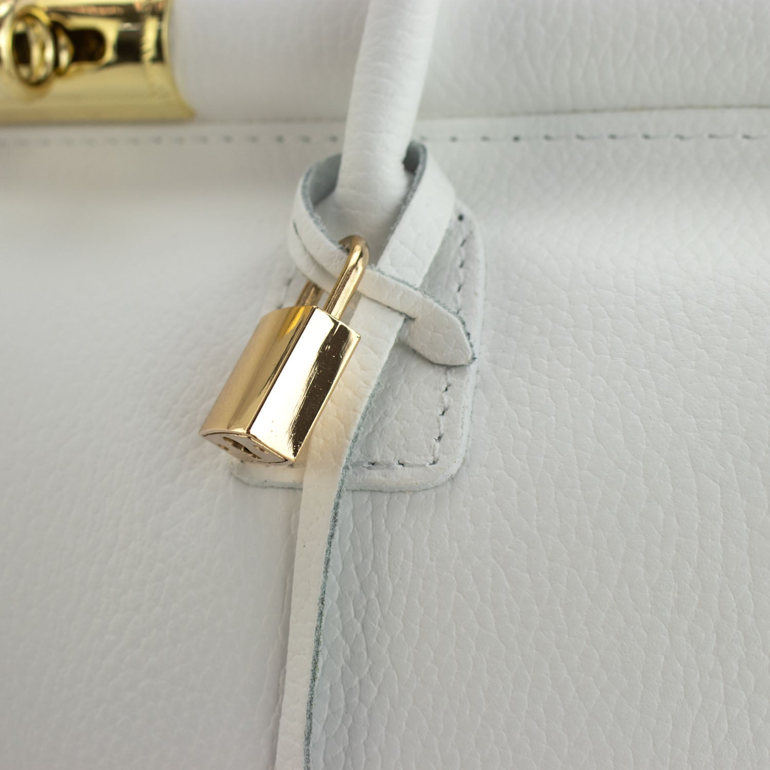 Bolso de mano en Piel Pregato Classic Blanco - KimondoShop