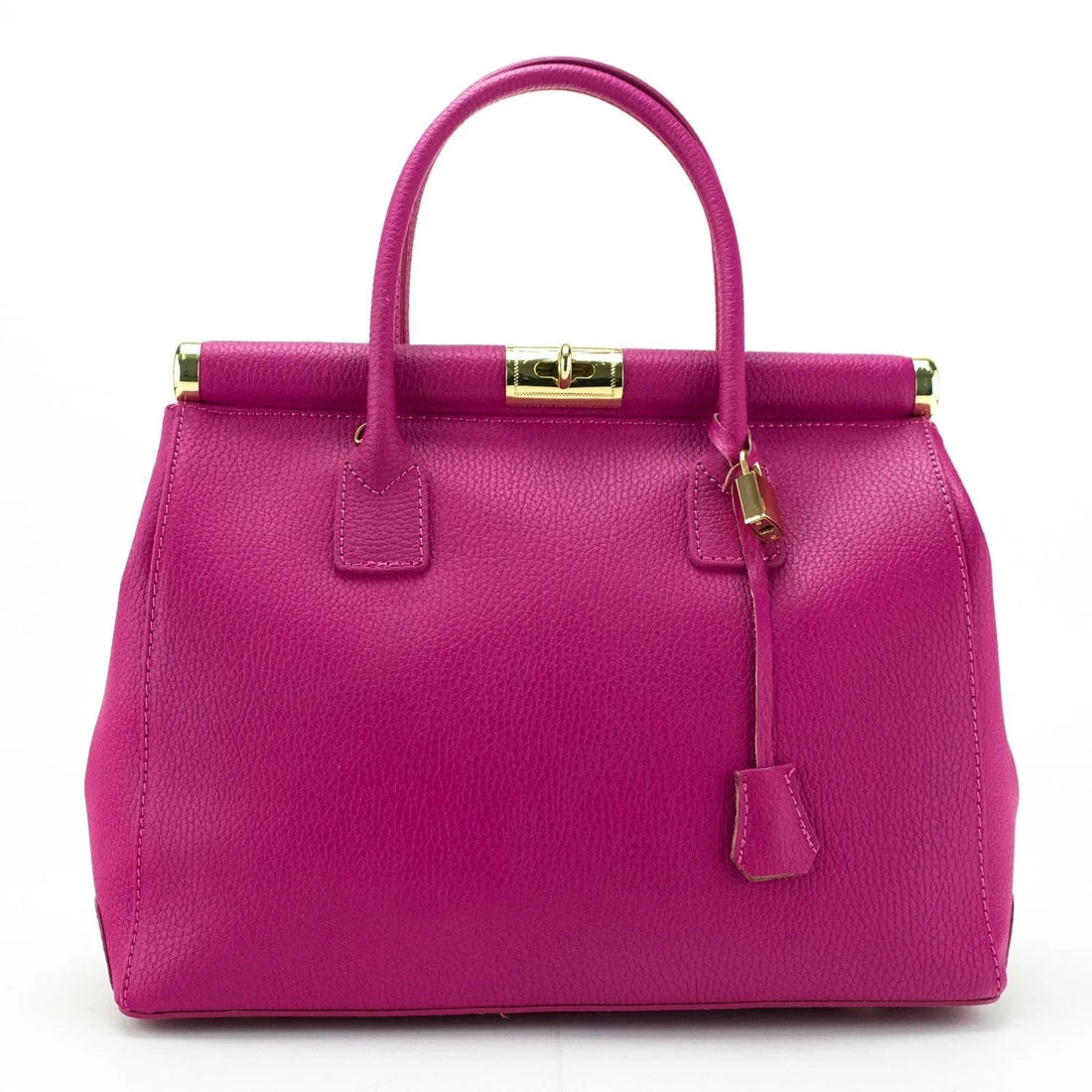 Bolso de mano en Piel Pregato Classic Fucsia - KimondoShop