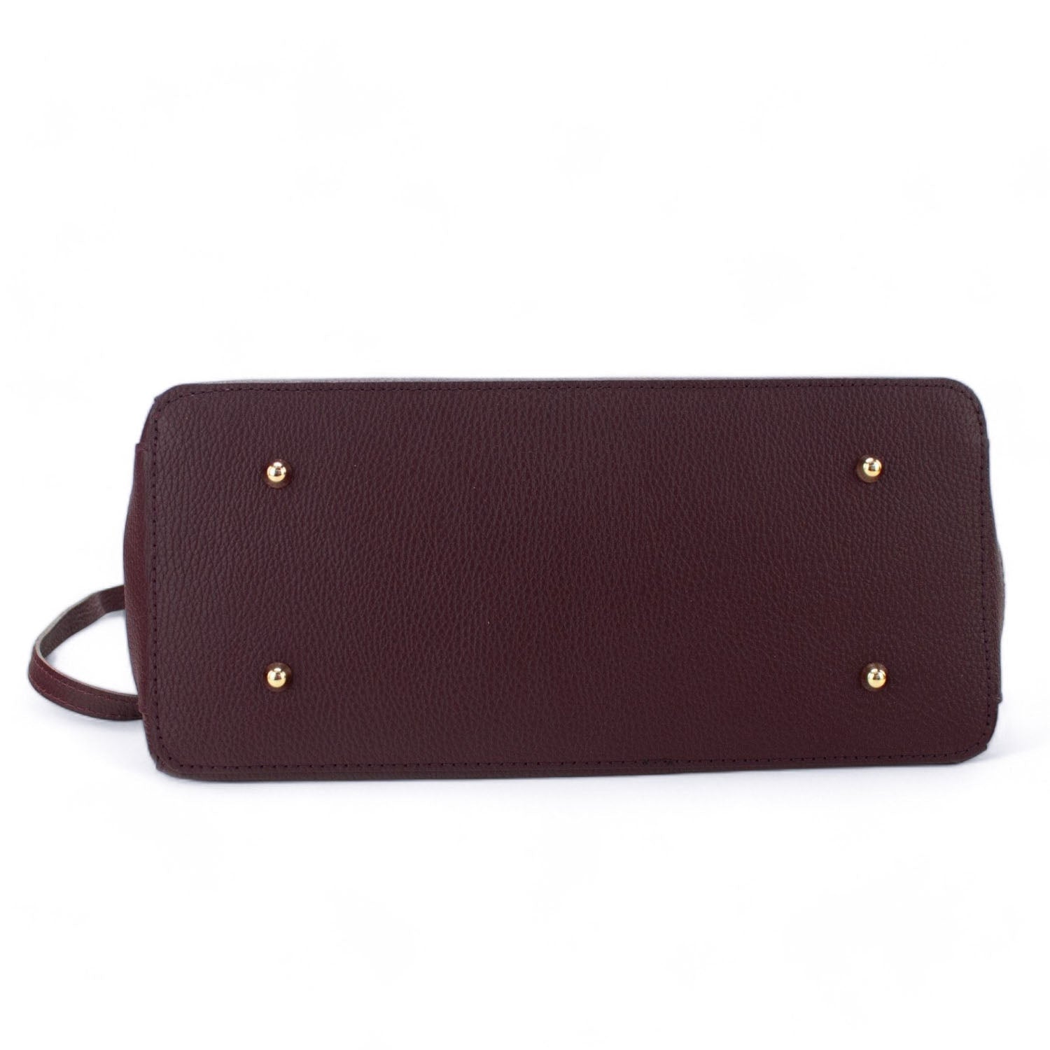 Bolso de mano en Piel Pregato Classic Granate oscuro - KimondoShop