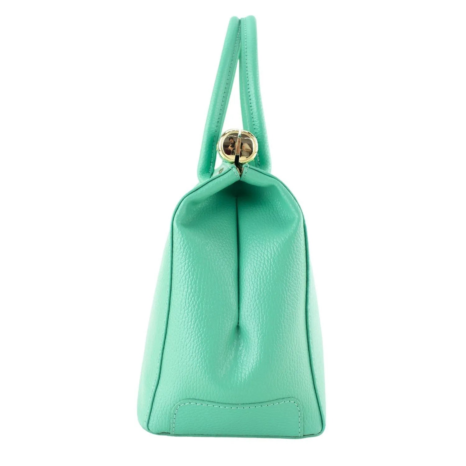 Bolso de mano en Piel Pregato Classic Menta - KimondoShop