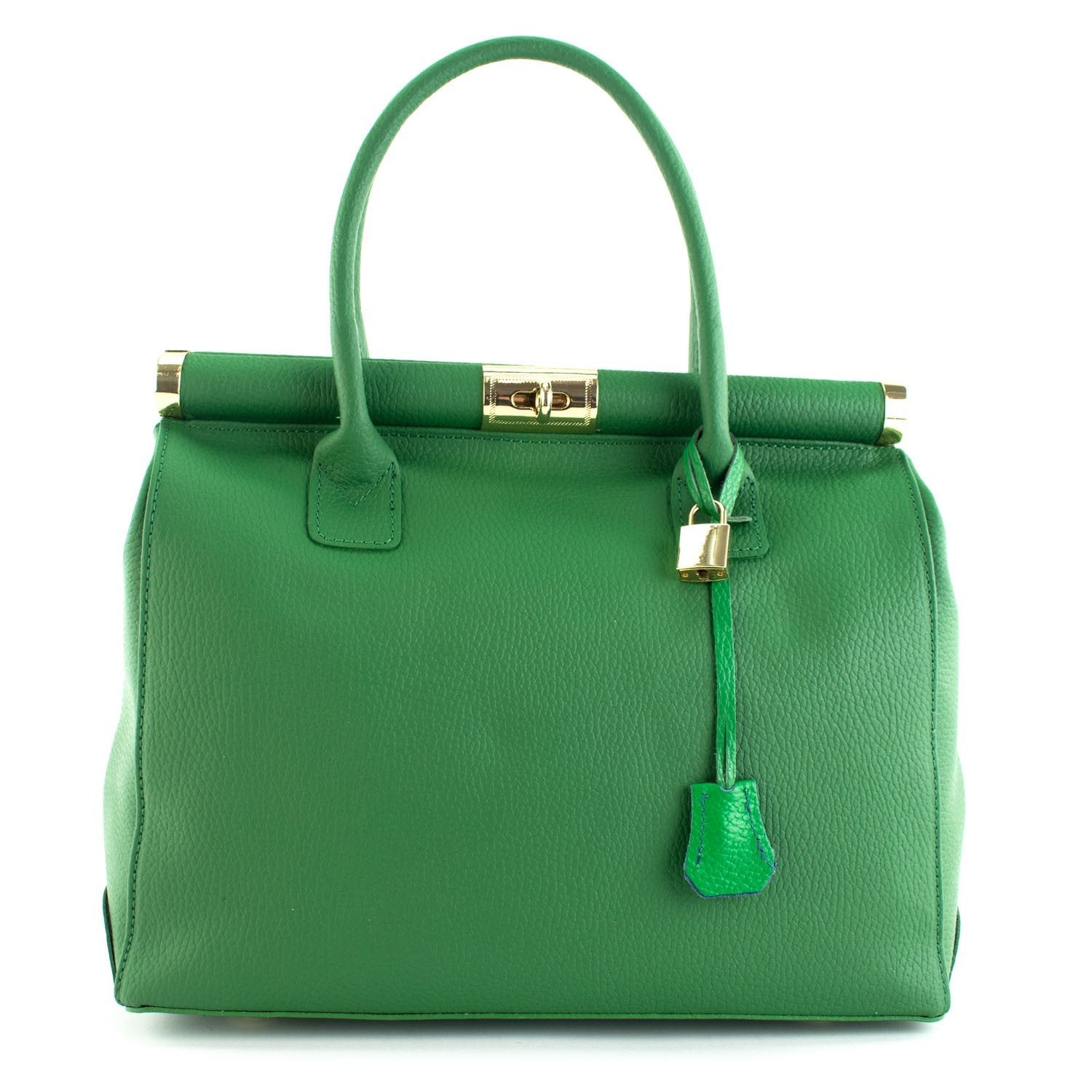 Bolso de mano en Piel Pregato Classic Verde - KimondoShop