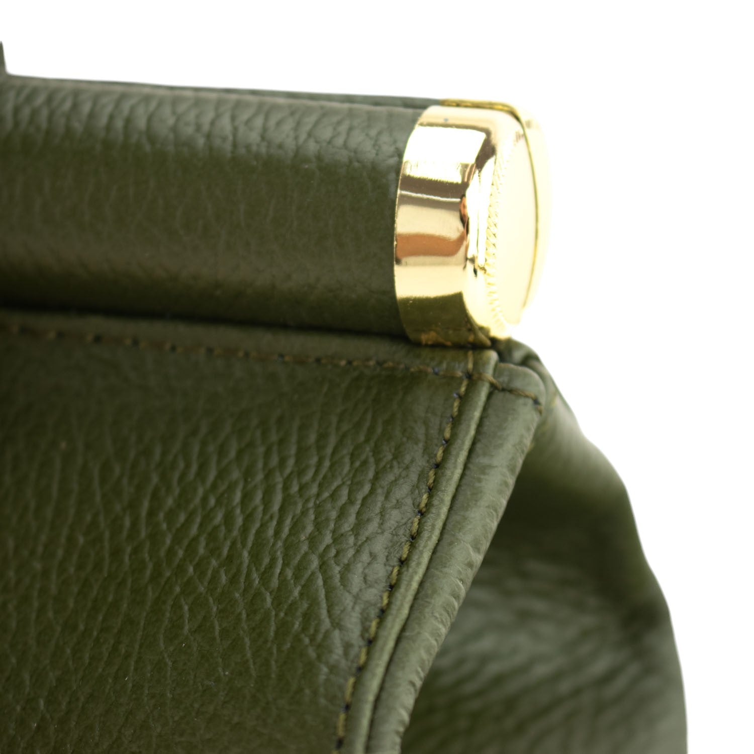 Bolso de mano en Piel Pregato Classic Verde oliva - KimondoShop