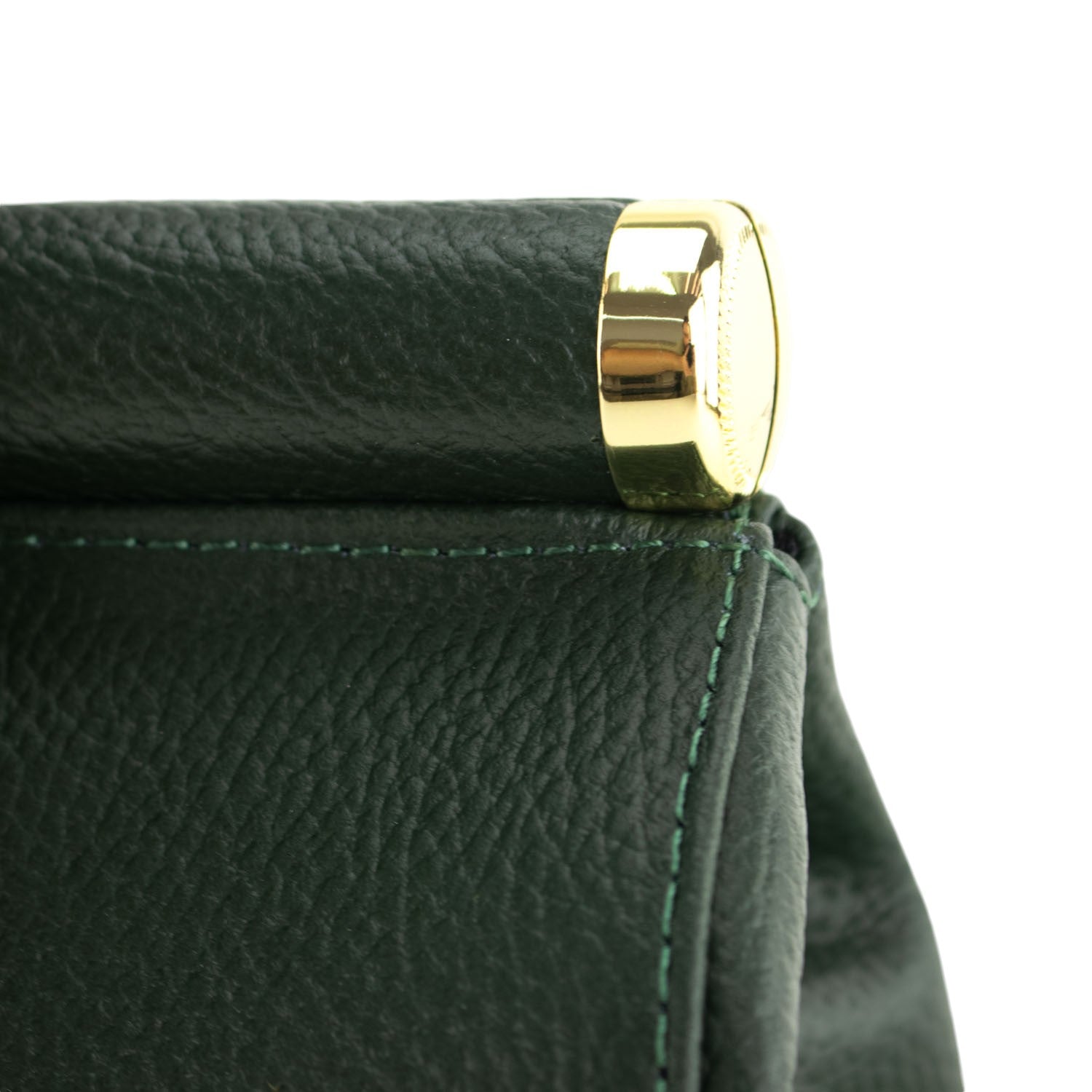 Bolso de mano en Piel Pregato Classic Verde oliva oscuro - KimondoShop