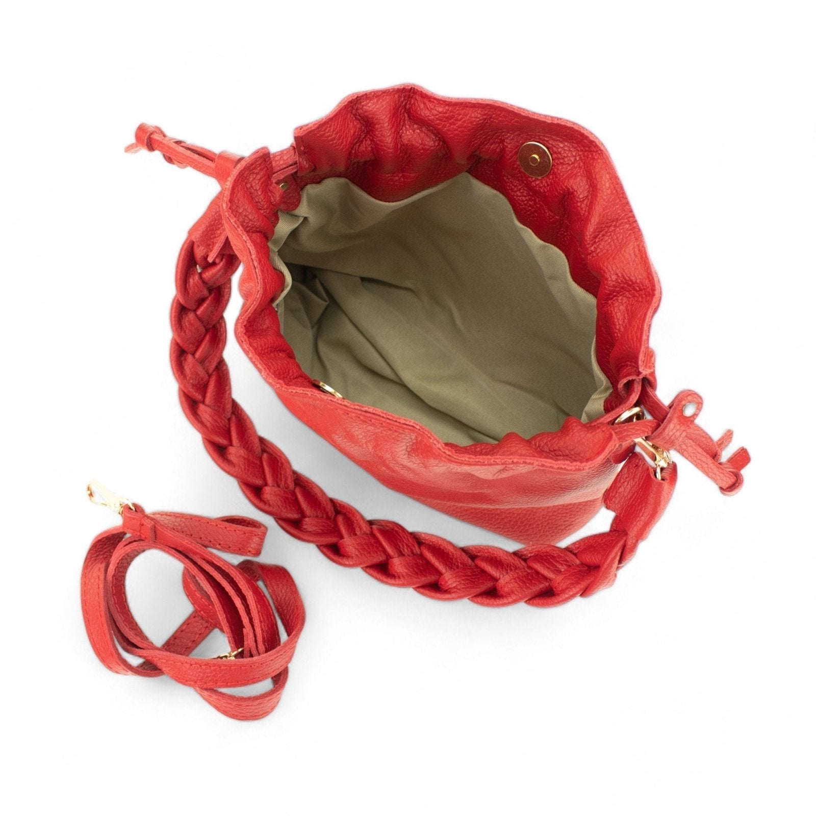 Bolso de mano en Piel Pregato Fiore Rojo - KimondoShop