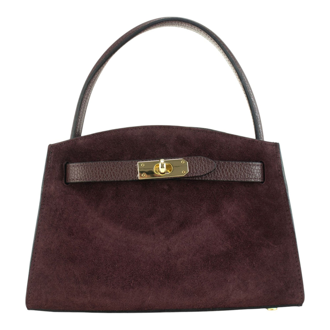 Bolso de mano en piel Pregato Nuit Ante Burdeos - KimondoShop