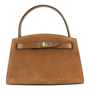 Bolso de mano en piel Pregato Nuit Ante Camel - KimondoShop
