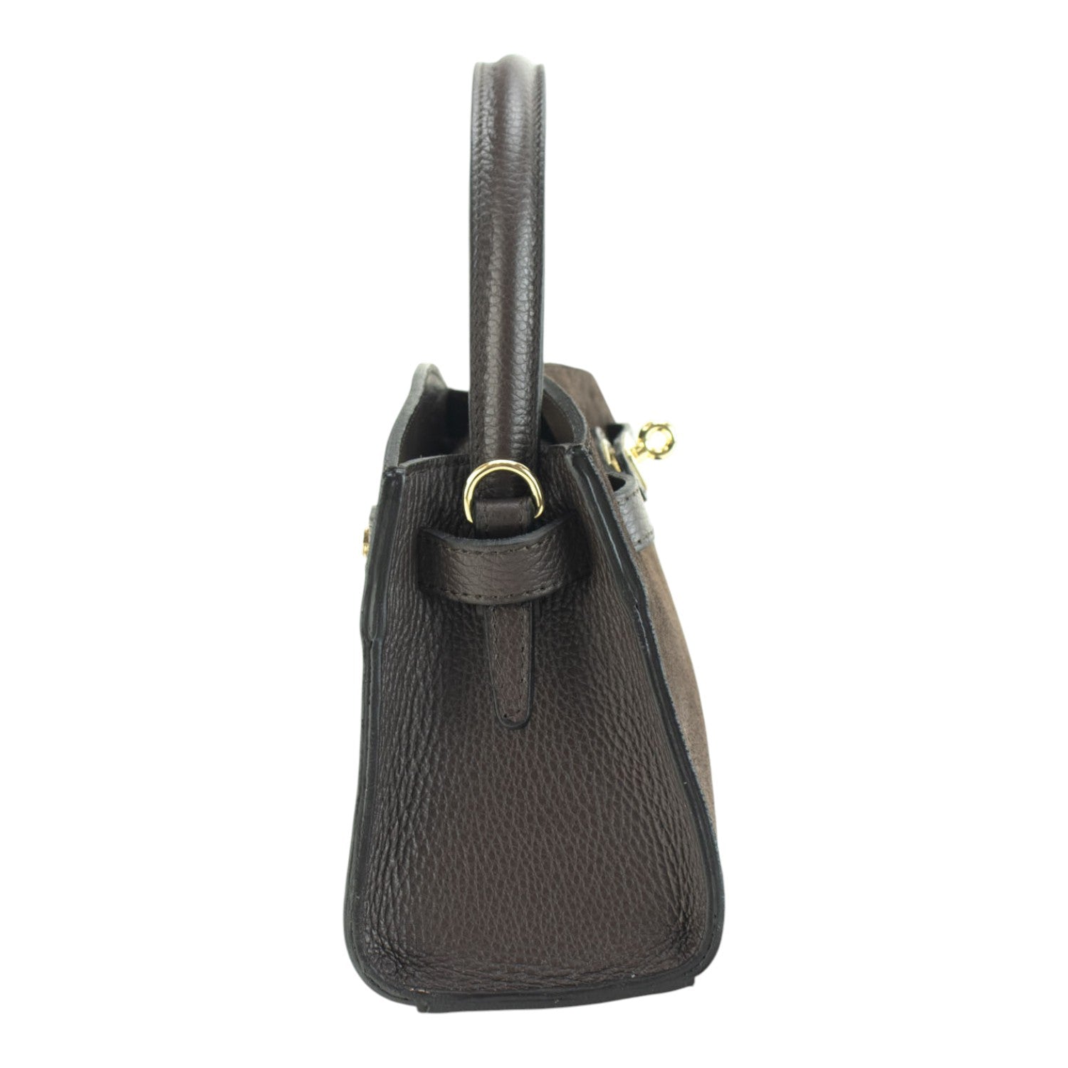 Bolso de mano en piel Pregato Nuit Ante Chocolate - KimondoShop