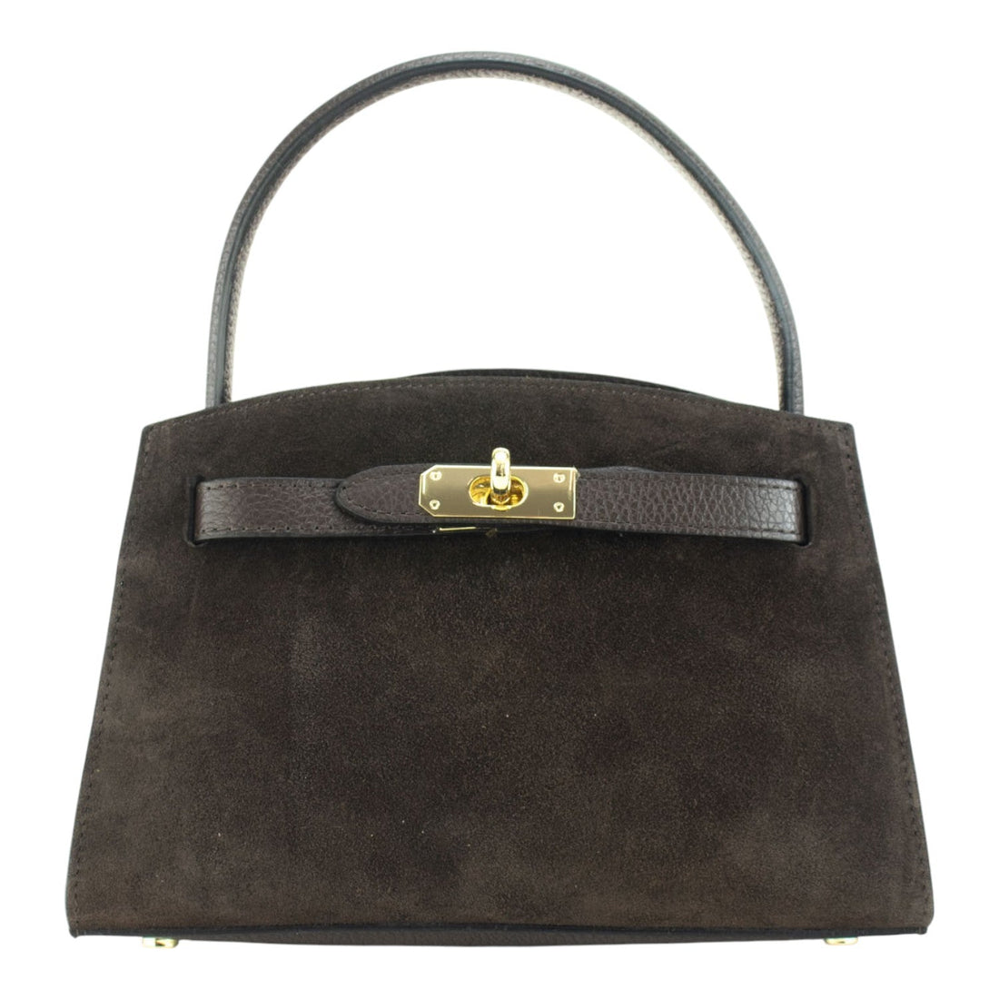 Bolso de mano en piel Pregato Nuit Ante Chocolate - KimondoShop