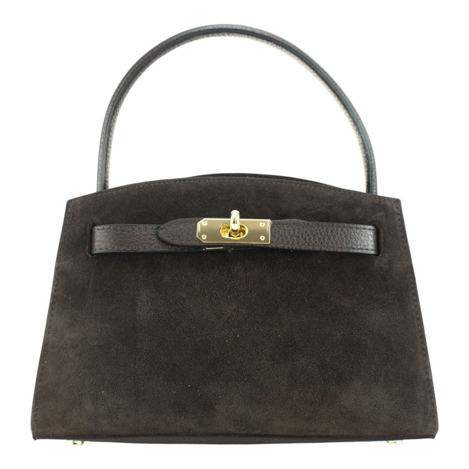 Bolso de mano en piel Pregato Nuit Ante Chocolate - KimondoShop